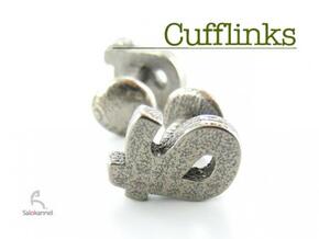 TS - Cufflinks in Polished Bronzed Silver Steel