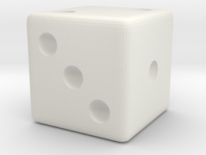 Weighted Dice (Favors a Roll of 2)  in White Natural Versatile Plastic