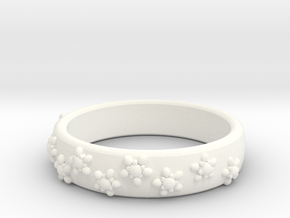 Flower Band in White Processed Versatile Plastic