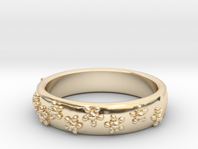 Flower Band in 14K Yellow Gold