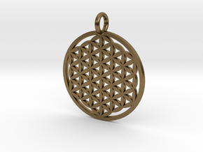 Flower Of Life Pendant in Natural Bronze