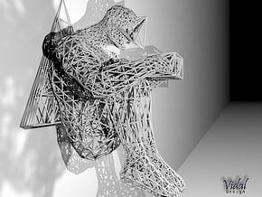 Tied Hands Sculpture Wireframe - 260mm in White Natural Versatile Plastic