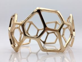 Catalan Bracelet - Pentagonal Hexecontahedron in Polished Bronze: Medium