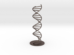 DNA Molecule Model Pedestal, Several Size Options in Polished Bronzed Silver Steel: 1:50