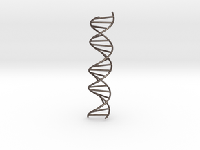 DNA Molecule Model. Several Sizes. in Polished Bronzed Silver Steel: 1:50