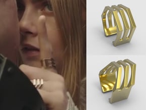Laureline Valerian Ring 1 in 18k Gold Plated Brass: 8 / 56.75