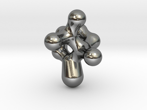 Camphor Molecule Pendant in Polished Silver