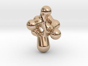 Camphor Molecule Pendant in 14k Rose Gold Plated Brass