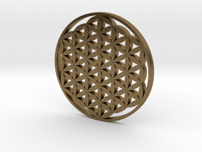 Large Flower Of Life Pendant in Natural Bronze