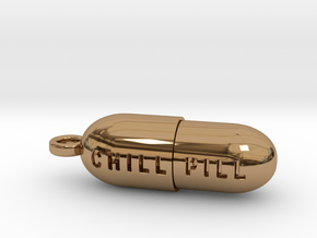 Chill Pill Pendant in Polished Brass