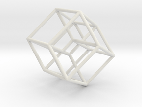 Tesseract in White Natural Versatile Plastic