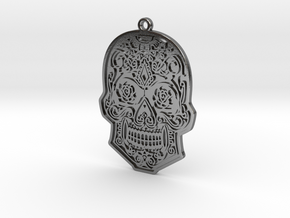 Skull Charm in Polished Silver