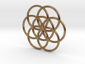 Flower of Life Seed Pendant Small in Natural Brass