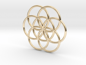 Flower of Life Seed Pendant Small in 14K Yellow Gold