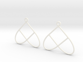   Celtic Weave Earrings - WE028 in White Processed Versatile Plastic