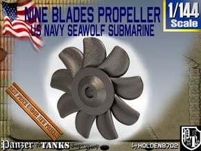 1-144 Nine Blades Sub Propeller in White Processed Versatile Plastic
