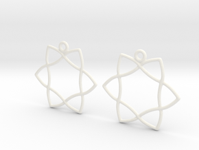 Celtic Weave Earrings - WE029 in White Processed Versatile Plastic
