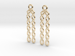 Celtic Weave Earrings - WE030 in 14k Gold Plated Brass