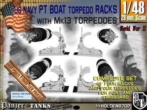 1-48 PT Torpedo Rack TypA Set1 in Tan Fine Detail Plastic
