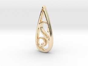 Teardrop S Pendant in 14K Yellow Gold