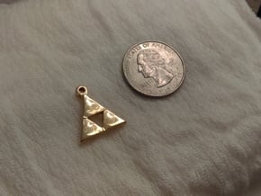Delta Triangle Pendant in 14k Gold Plated Brass