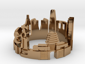 Seoul Skyline - Cityscape Ring in Polished Brass: 7 / 54