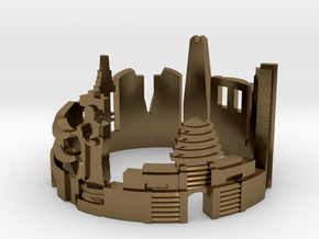 Seoul Skyline - Cityscape Ring in Polished Bronze: 7 / 54