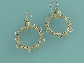 Melancholia Earrings in Polished Brass (Interlocking Parts)