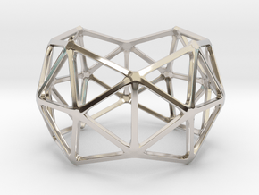Catalan Bracelet - Pentakis Dodecahedron in Rhodium Plated Brass: Large