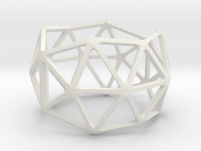 Catalan Bracelet - Pentakis Dodecahedron in White Natural Versatile Plastic: Small