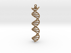 DNA Molecule pendant. in Natural Brass