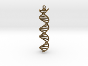 DNA Molecule pendant. in Natural Bronze