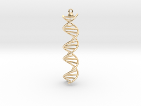 DNA Molecule pendant. in 14K Yellow Gold