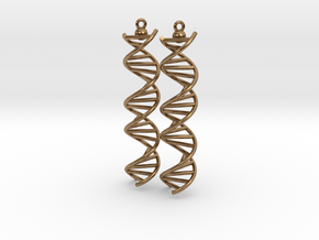 DNA Molecule Earrings, ladder, 2 pieces. in Natural Brass
