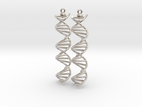 DNA Molecule Earrings, ladder, 2 pieces. in Platinum