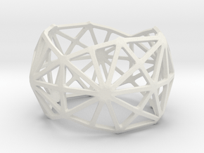 Catalan Bracelet - Disdyakis Triacontahedron in White Natural Versatile Plastic: Large