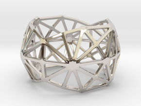 Catalan Bracelet - Disdyakis Triacontahedron in Rhodium Plated Brass: Large