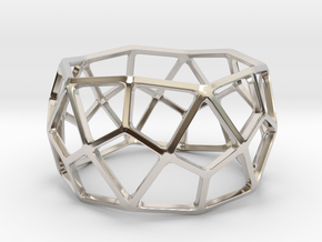 Catalan Bracelet - Deltoidal Hexecontahedron in Rhodium Plated Brass: Small