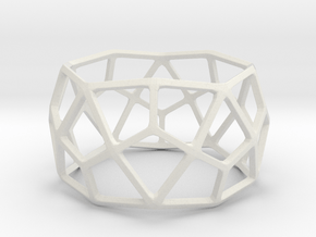 Catalan Bracelet - Deltoidal Hexecontahedron in White Natural Versatile Plastic: Medium
