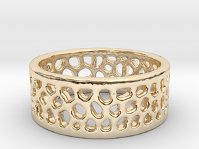 Cell Ring - Size 6 in 14k Gold Plated Brass