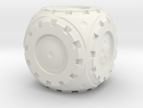 Gear Roller D6 in White Natural Versatile Plastic
