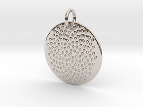 Seed Pattern Pendant in Rhodium Plated Brass