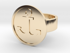 Anchor Ring in 14k Gold Plated Brass: 8 / 56.75