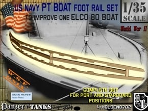 1-35 Elco 80 Foot Rail For PT Boat in White Natural Versatile Plastic