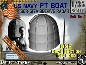 1-35 PT Boat Beehive Radar Dome in White Processed Versatile Plastic