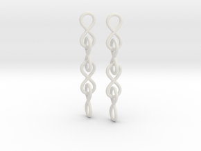 Infinity Chain Earrings in White Natural Versatile Plastic