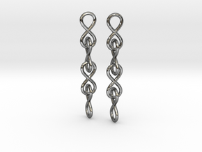 Infinity Chain Earrings in Polished Silver (Interlocking Parts)
