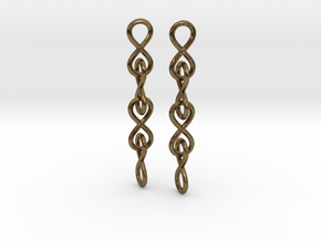 Infinity Chain Earrings in Natural Bronze (Interlocking Parts)