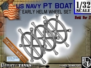 1-32 PT Boat Helm Wheel Set in Smooth Fine Detail Plastic