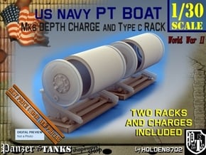 1-30 PT Boat Depth Charge W Rack Set 1 in Tan Fine Detail Plastic